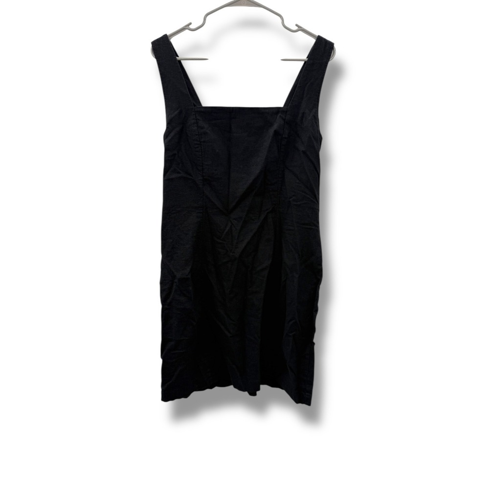 Old Navy NWT Black Sleeveless Square Neck Dress Sz Large Midi Casual Minimalist